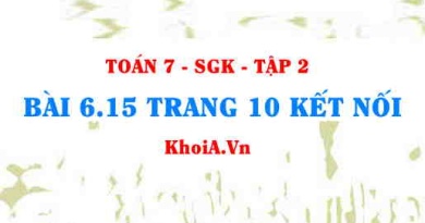 Bài 6.15 trang 10 Toán 7 Kết nối tri thức Tập 2